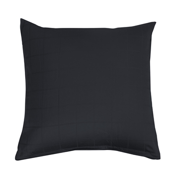 Pudebetræk 50x70 Cm Check Black Sort Jacquardvævet 100% Bomuldssatin Fra Borg Living