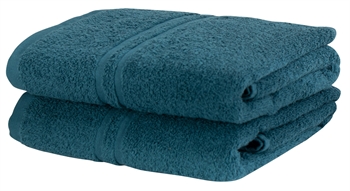 Billede af Håndklæde - 50x90 cm - Blå - 100% Bomulds håndklæde - Ekstra blødt hos Shopdyner.dk