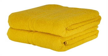 Billede af Håndklæde - 50x90 cm - Gul - 100% Bomulds håndklæde - Ekstra blødt