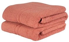 Badehåndklæde - 65x130 cm - Coral - 100% Bomulds håndklæde - Ekstra blødt