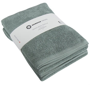 Billede af Badehåndklæder - 2 stk. - 70x140 cm - Støvet grøn - 100% Bomuld - Håndklædepakke fra Nordisk tekstil