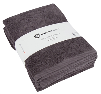Billede af Badehåndklæder - 2 stk. - 70x140 cm - Mørkegrå - 100% Bomuld - Håndklædepakke fra Nordisk tekstil hos Shopdyner.dk