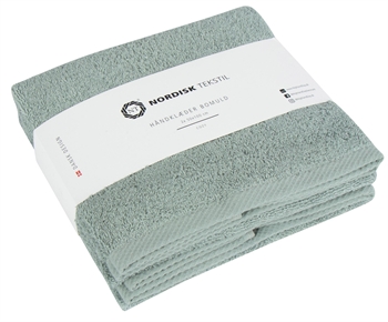 Billede af Håndklæder - 2 stk. 50x100 cm - Støvet grøn - 100% Bomuld - Håndklædepakke fra Nordisk tekstil