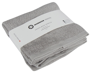 Billede af Håndklæder - 2 stk. 50x100 cm - Lysegrå - 100% Bomuld - Håndklædepakke fra Nordisk tekstil hos Shopdyner.dk