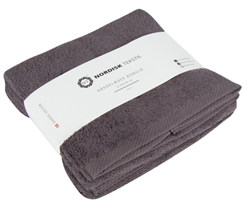 Billede af Håndklæder - 2 stk. 50x100 cm - Mørkegrå - 100% Bomuld - Håndklædepakke fra Nordisk tekstil