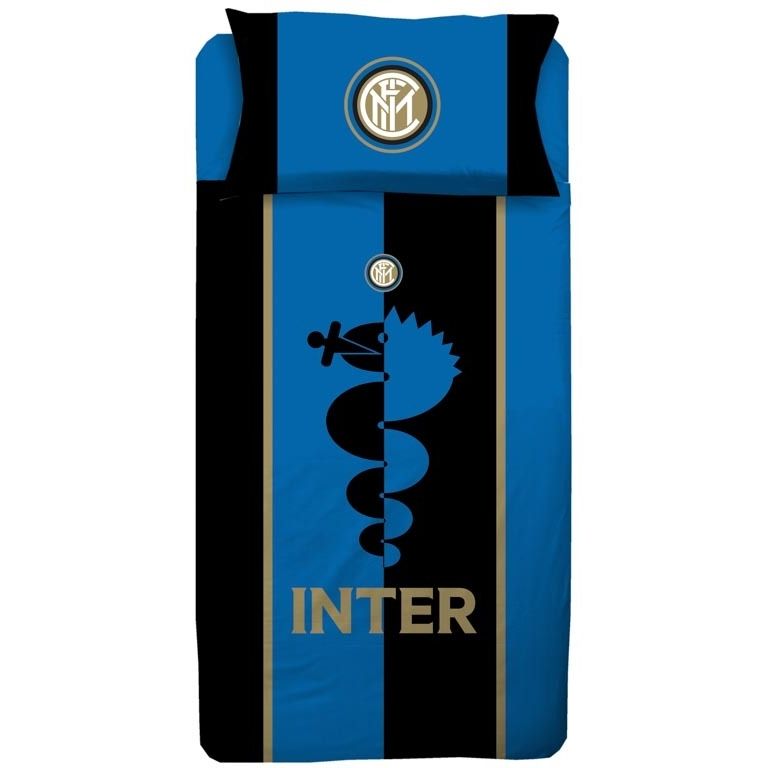 Sengetøj 140x200 cm - FC Inter sengesæt - Fodbold sengetøj - 100% bomulds sengelinned billede
