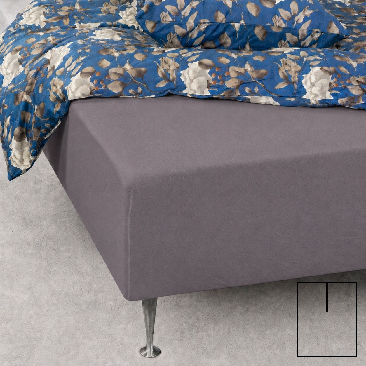 Splitlagen - U-split - 180x200 cm - Antracitgrå - 100% Bomuld jersey lagen - Stræklagen til elevationsseng billede