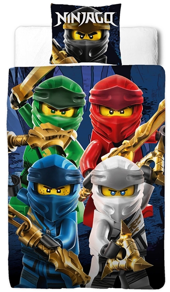 Billede af Ninjago sengetøj - 140x200 cm - LEGO Ninjago Ninjaer - 2 i 1 Sengesæt - 100% fint vævet bomuld hos Shopdyner.dk