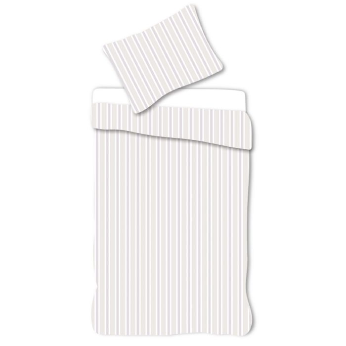 Baby sengetøj 70x100 cm - Hvidt sengesæt med lilla striber - 100% blødt bomulds sengelinned