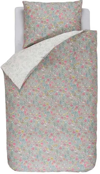Billede af Blomstret sengetøj - 140x220 cm - Little sea green - Sengesæt med 2 i 1 design - Pip Studio sengetøj