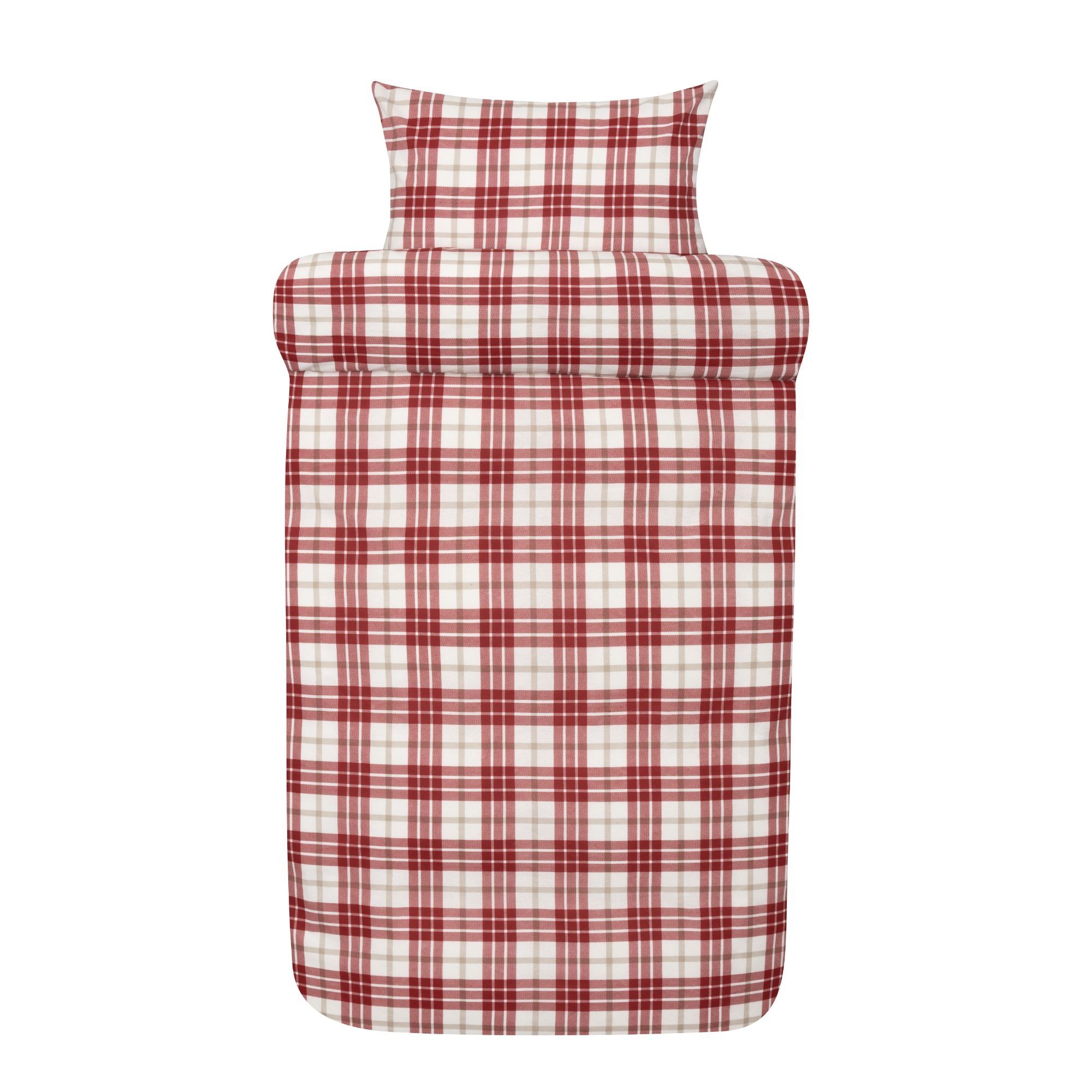 Flonel sengetøj - Rødt ternet sengesæt - 100% bomulds flonel - Lukas Høie of Scandinavia sengelinned
