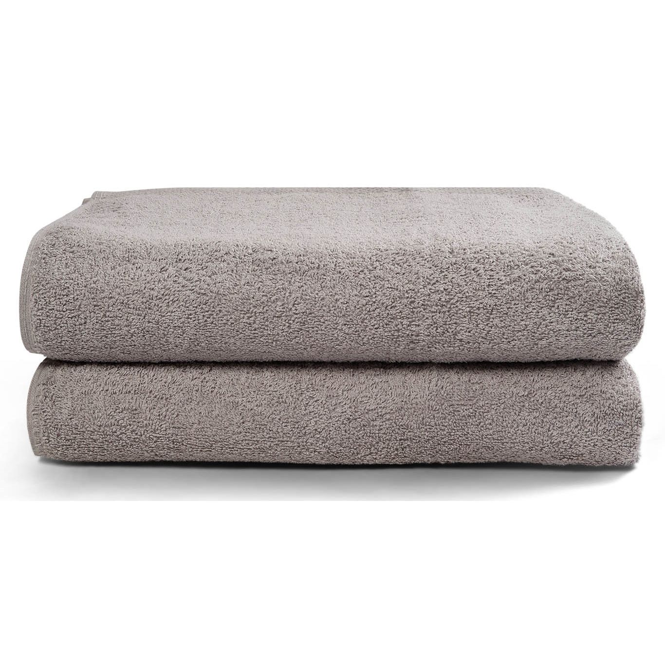 Badehåndklæder - 2 stk. - 70x140 cm - Lysegrå - 100% Bomuld - Håndklædepakke fra Nordisk tekstil billede