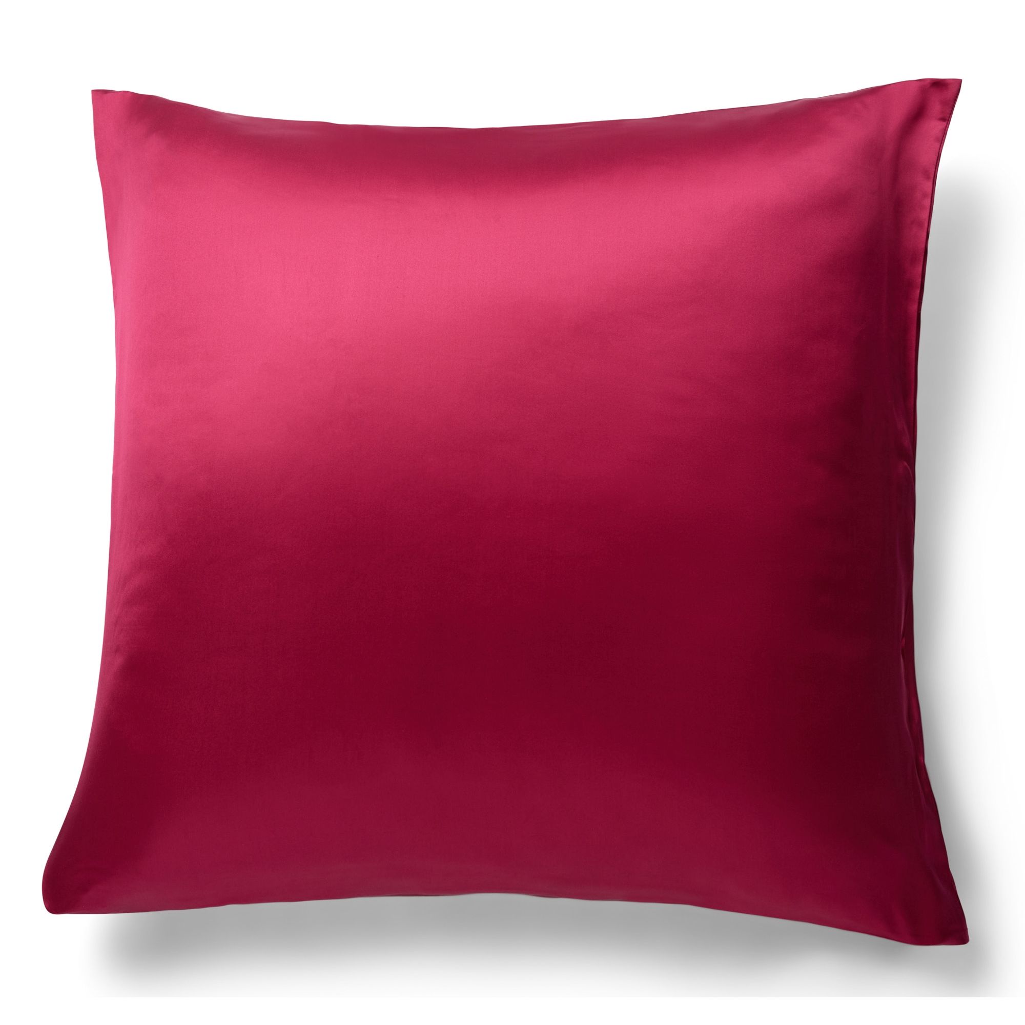 Silke pudebetræk 60x63 cm - Mørk pink pudebetræk - 100% morbærsilke - By Borg billede