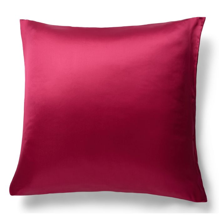 Silke pudebetræk 60x63 cm - Mørk pink pudebetræk - 100% morbærsilke - By Borg