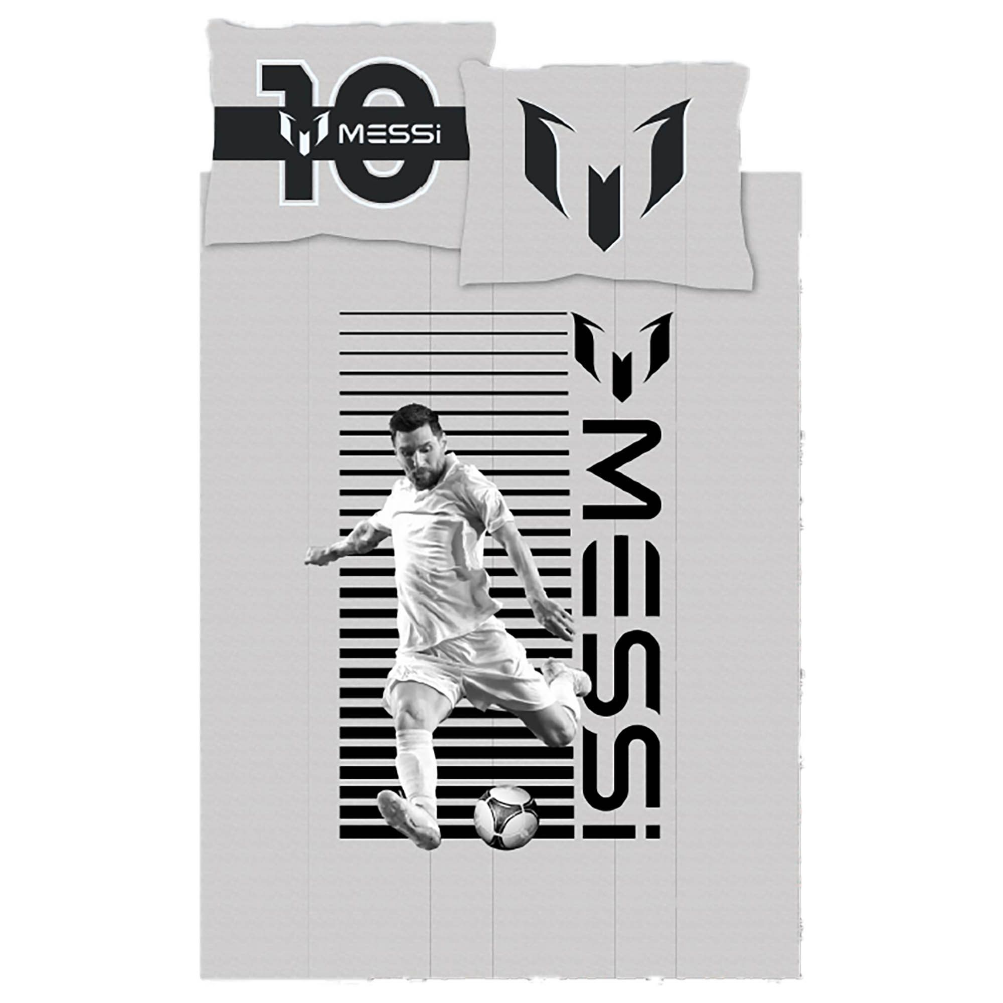 Sengetøj med Messi -140x200 cm - Fodbold sengetøj med Messi - Sengesæt 100% blød bomuld billede
