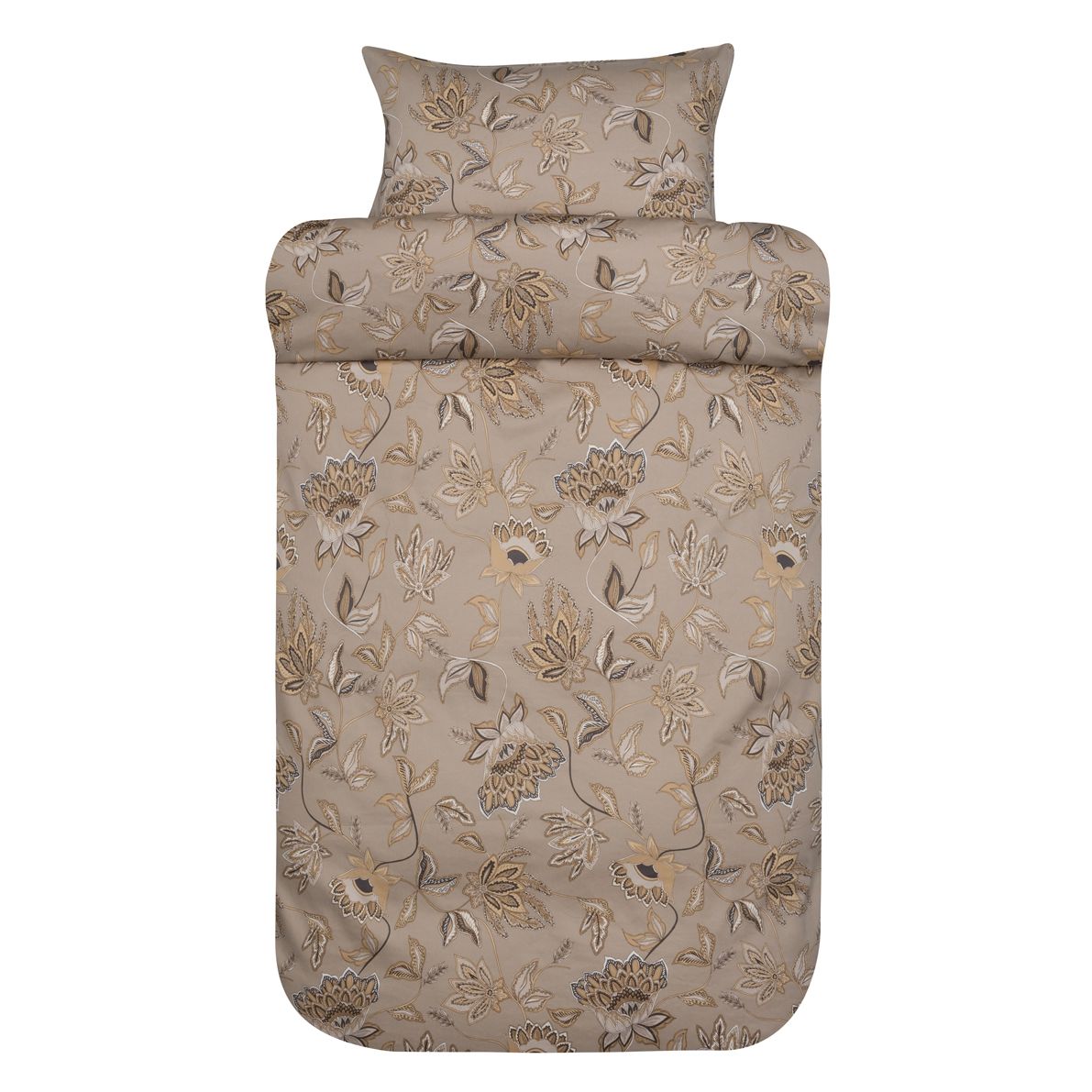 Høie sengetøj - 100% blødt bomuldssatin - Mille mørk beige sengesæt fra Høie of Scandinavia