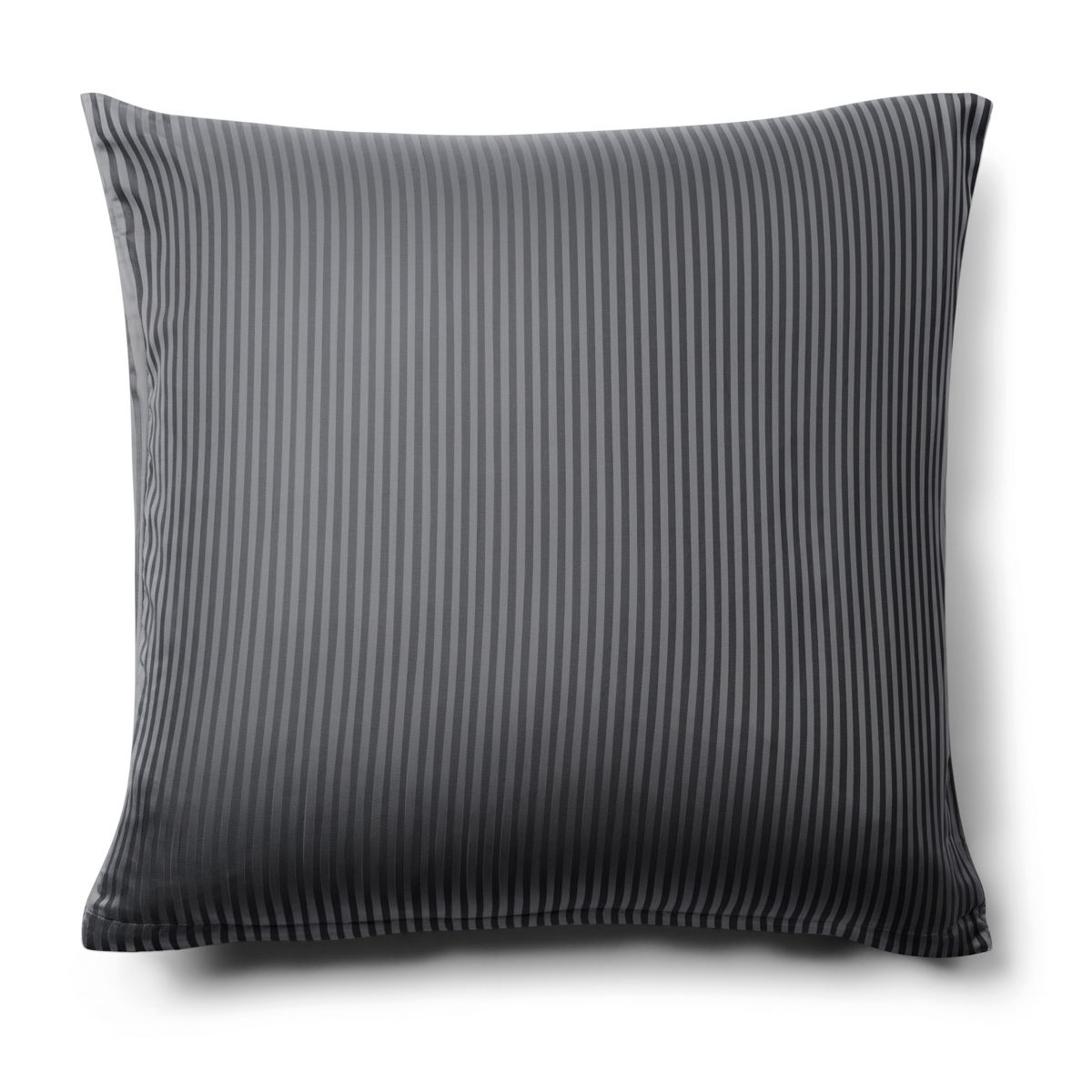 Pudebetræk 60x63 cm - Egyptisk bomuld - Grå jacquardvævede striber billede