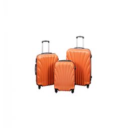 Kuffertsæt - 3 stk. - Musling orange - Praktisk hardcase kuffert