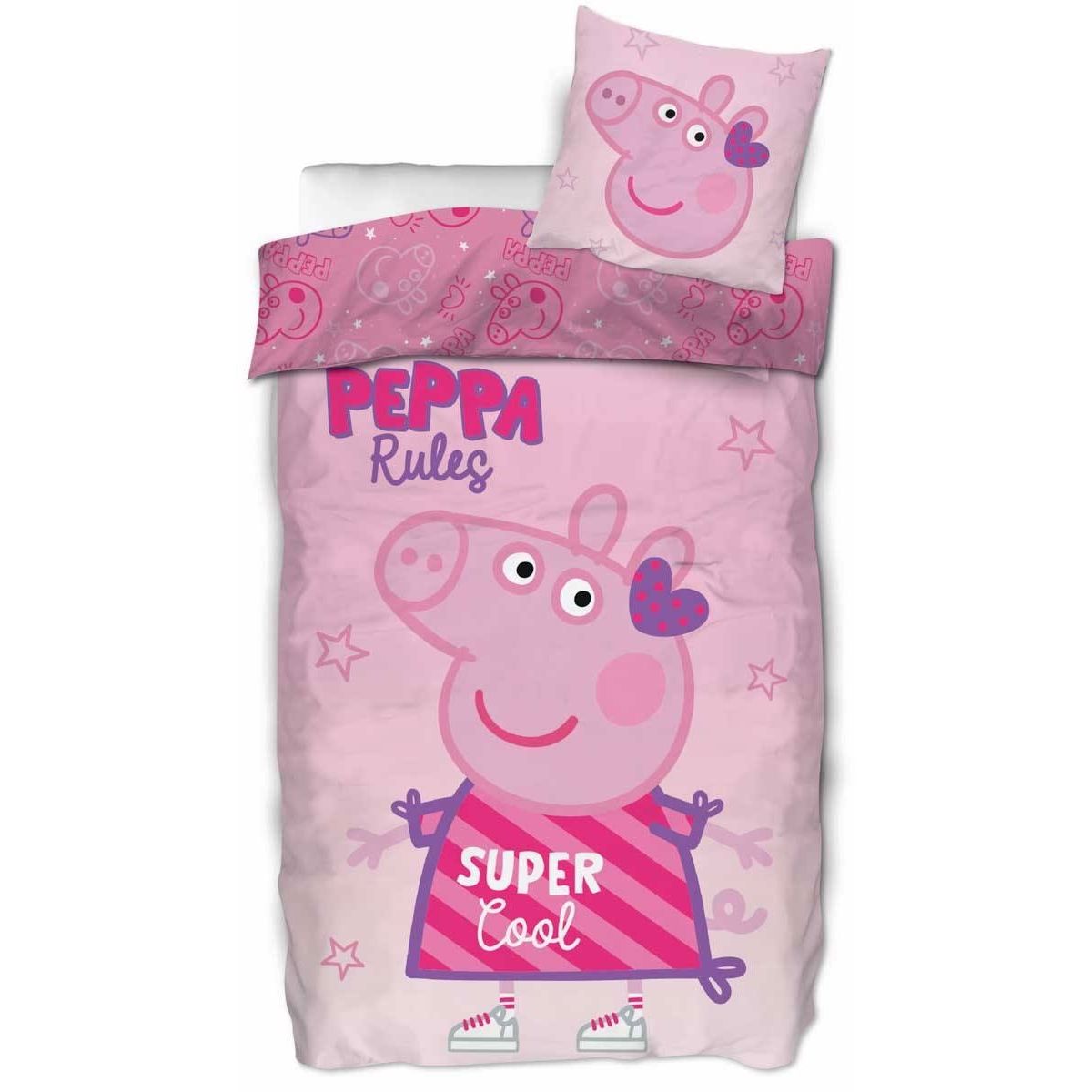 Gurli Gris sengetøj - Gurli Gris 'Peppa rules' - Vendbart dynebetræk - 100% bomulds sengesæt