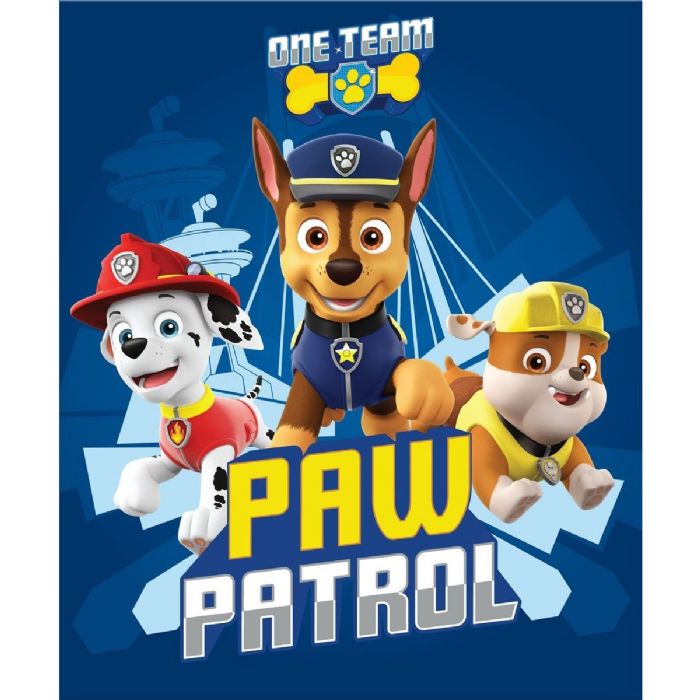 Børnetæppe - Paw Patrol - 100x140 cm - Blødt og lækkert Fleece tæppe - Borg Living