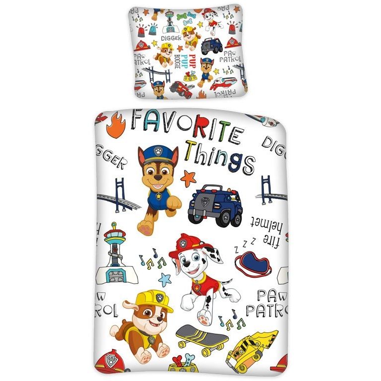 Sengetøj - Paw Patrol sengetøj - Favorite things - 2 i 1 design - Sengesæt i 100% bomuld