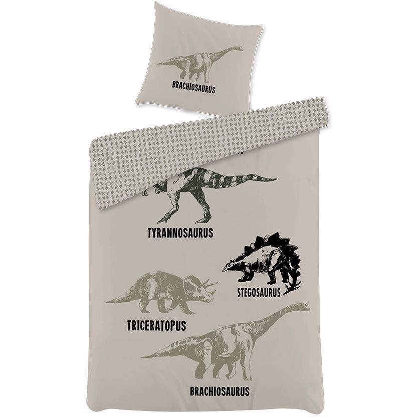 Sengetøj - Dinosaur sengetøj - 2 i 1 design - Dynebetræk i 100% bomuld
