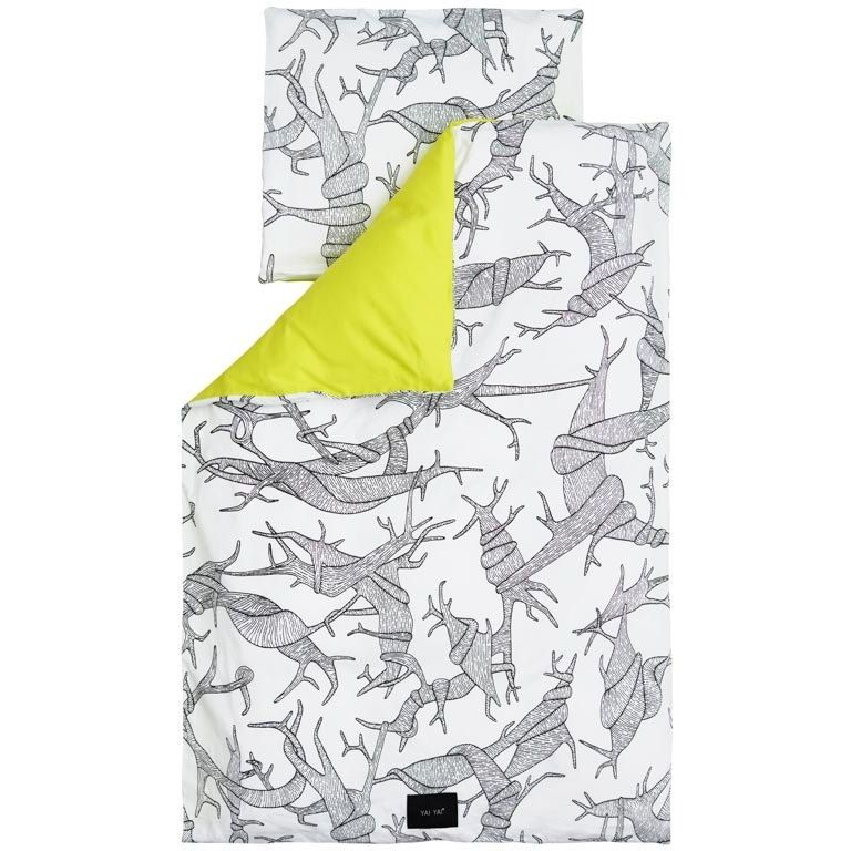 Baby sengetøj 70x100 cm - Vendbart design med træer - 100% økologisk bomulds sengetøj - Yai Yai billede