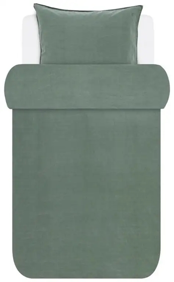 Billede af Marco polo sengetøj - 140x220 cm - Senja grønt sengetøj - 100% Enzymvasket bomulds sengesæt hos Shopdyner.dk