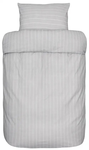 Billede af Flonel sengetøj - 140x200 cm - Simon grå sengesæt - 100% bomuldsflonel - Høie sengetøj hos Shopdyner.dk