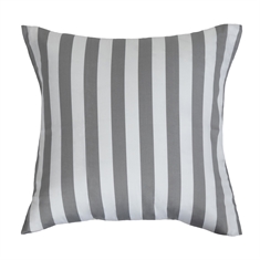 Pudebetræk 50x70 cm - Nordic Stripe grå - Grå og Hvid - 100% Bomuldssatin 