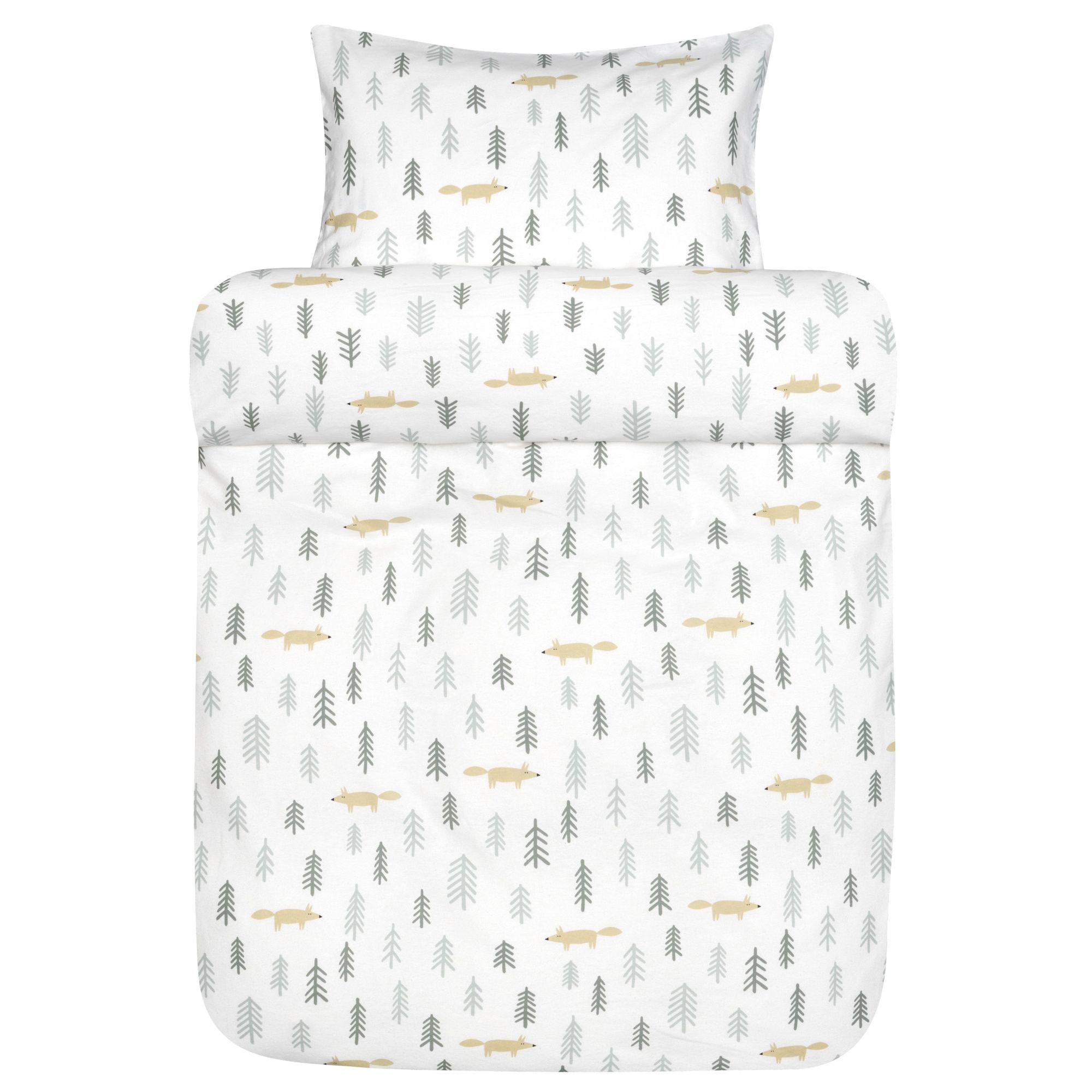Flonel sengetøj - 100% blødt bomulds flonel sengesæt - Skogstur grøn - Høie of Scandinavia sengelinned