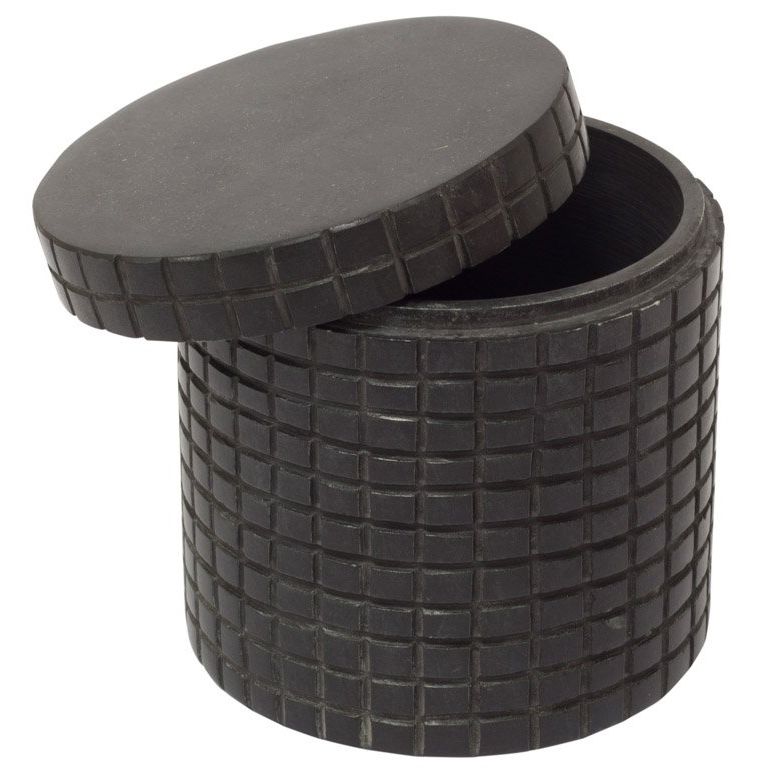 Opbevaringskrukke - Sort sten - Turiform - Solid - 11x10 cm billede
