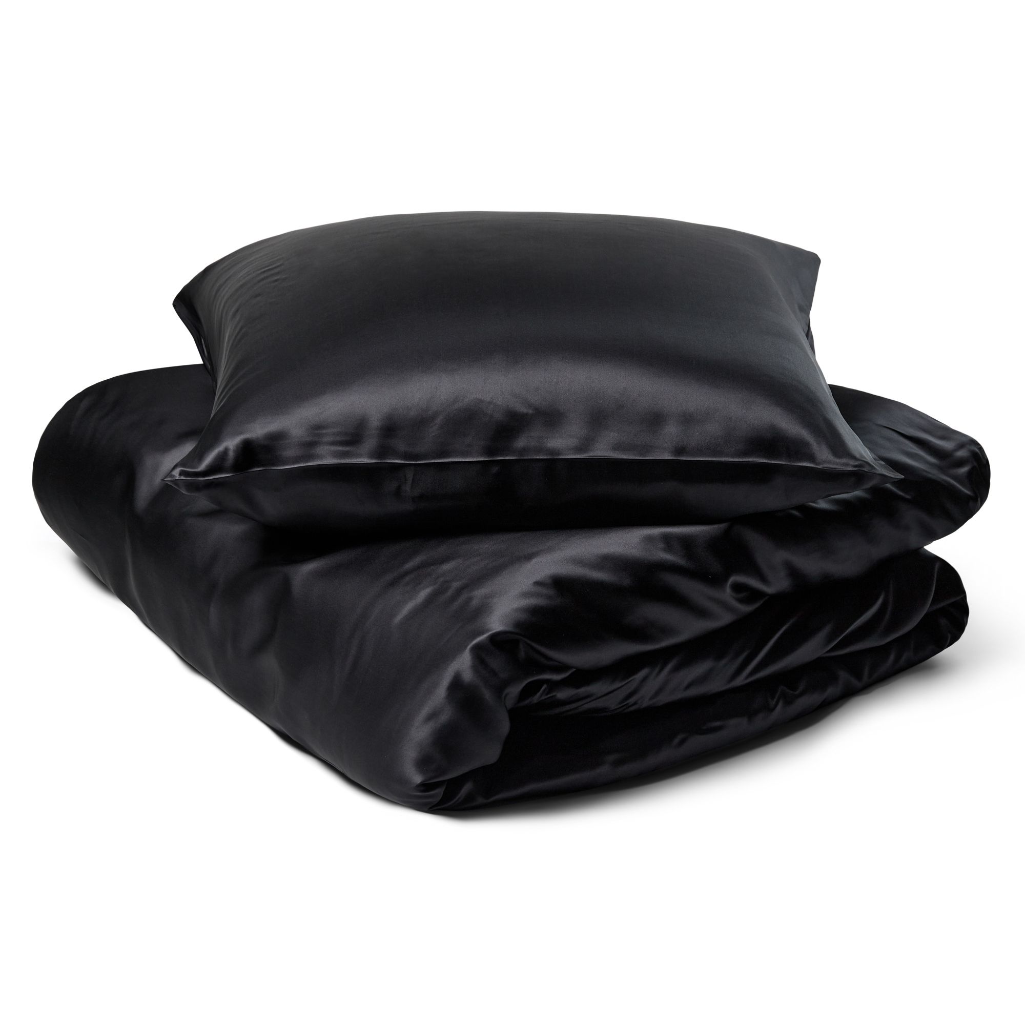 Silke sengetøj - Ensfarvet sort sengetøj - Sengesæt i 100% morbærsilke - By Borg