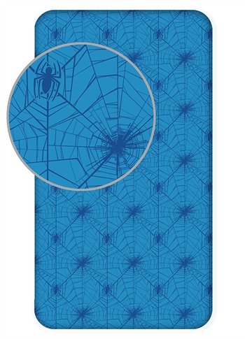 Billede af Børnelagen 90x200 cm - Blåt Spiderman lagen - 100% Bomuld - Faconlagen til madras