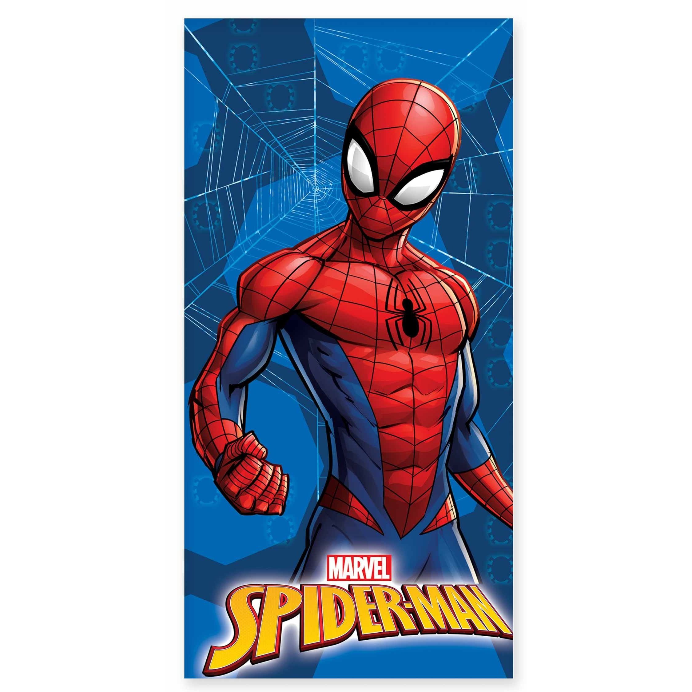 Spiderman håndklæde - 70x140 cm - Klar til kamp - 100% bomuld - Blødt badehåndklæde med Spiderman billede