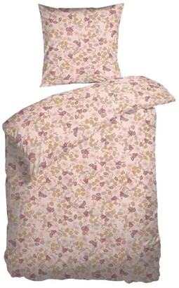 Blomstret sengetøj - 140x220 cm - Sundance Coral - Sengesæt i 100% Bomuldssatin - Night and Day sengetøj