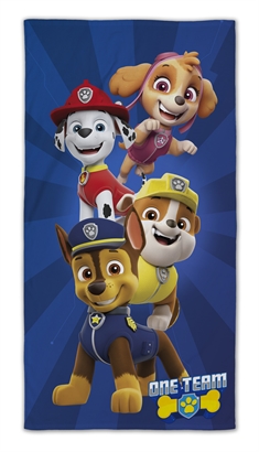 Paw Patrol håndklæde - One Team - 70x140 cm - 100% Bomuld - Blødt badehåndklæde