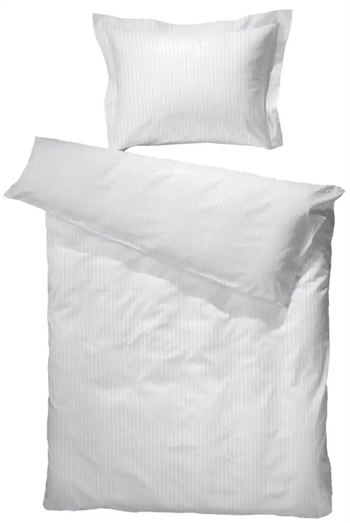 Billede af Hvidt sengetøj 100x140 cm - Ensfarvet junior sengetøj - sengesæt i 100% Egyptisk Bomuldssatin - Turiform hos Shopdyner.dk