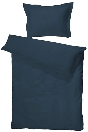 Billede af Junior sengetøj 100x140 cm - Ensfarvet blåt sengetøj - sengesæt i 100% Egyptisk Bomuldssatin - Mørkeblå - Turiform hos Shopdyner.dk