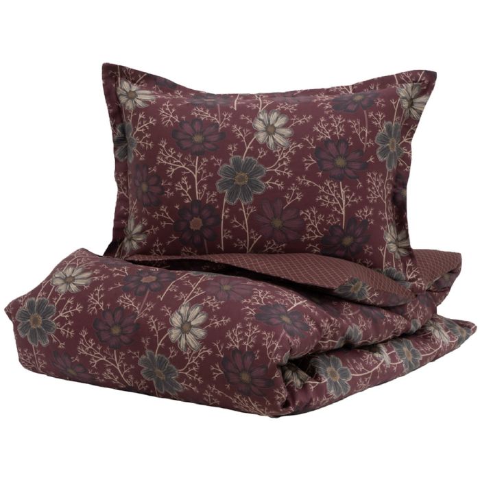 Borås Cotton sengetøj - Bianca Aubergine - Sengesæt i 100% bomuldssatin - Borås Cotton sengelinned