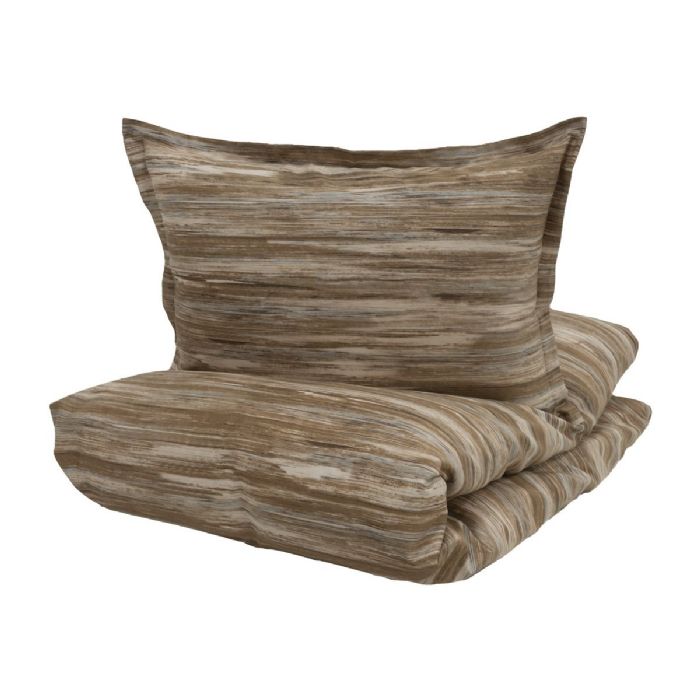Turiform sengetøj - 140x220 cm - Yara Rustbrun - 100% bomuldssatin sengesæt - Mønstret sengetøj -