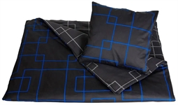 Neon Living - Bomuldssatin - Dobbelt sengetøj - 200x200cm - Sort og Blå