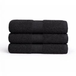 Bomulds håndklæde - 100% bomuld - Diamant - Sort