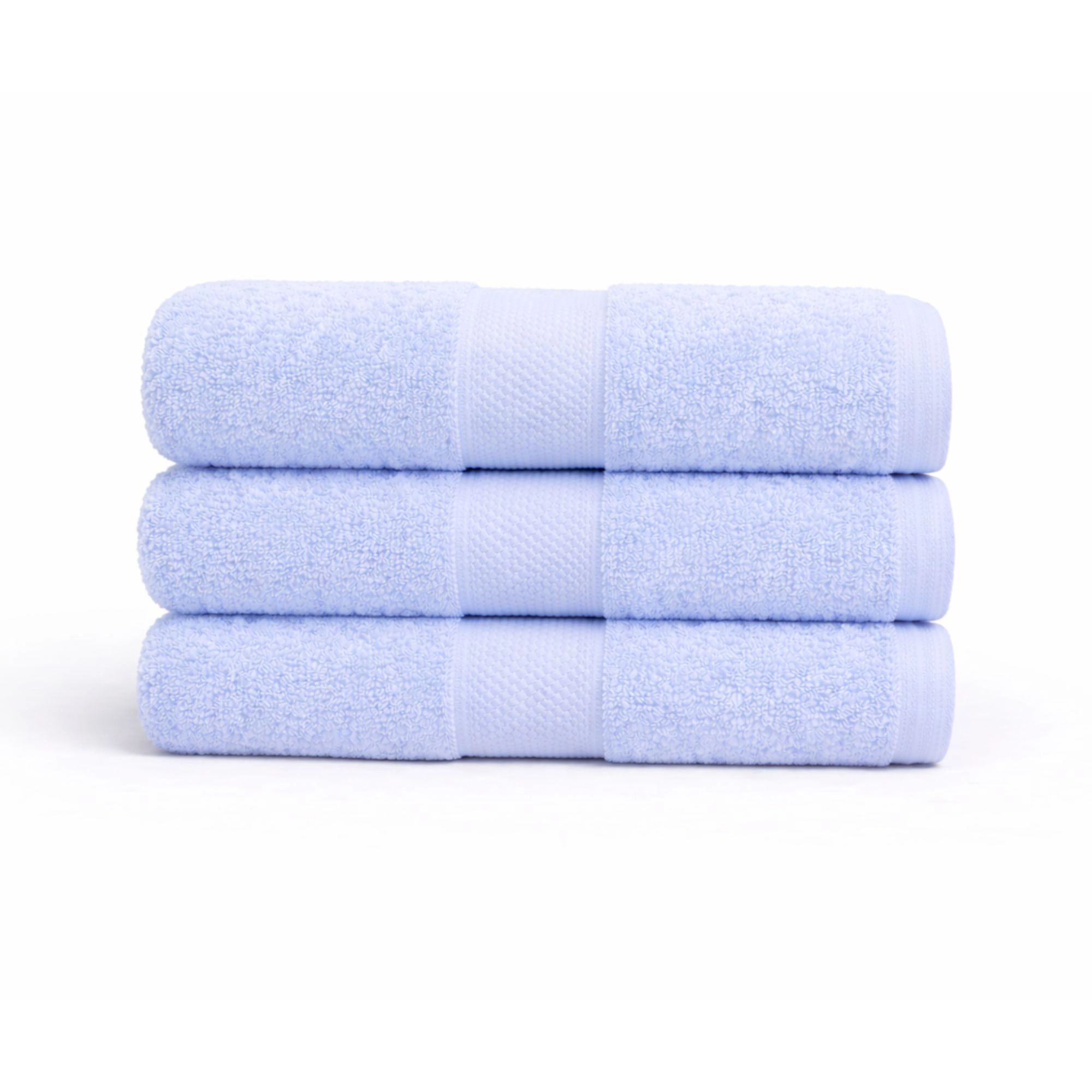 Bomulds håndklæde - 100% bomuld - Diamant - Lyseblå