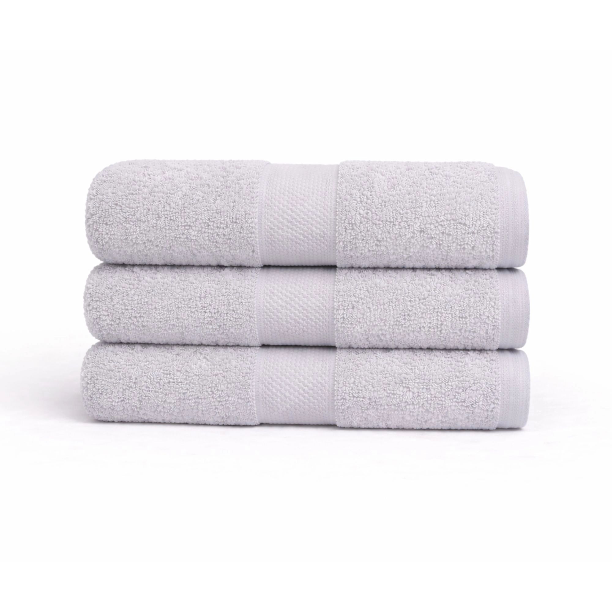 Bomulds håndklæde - 100% bomuld - Diamant - Lysegrå