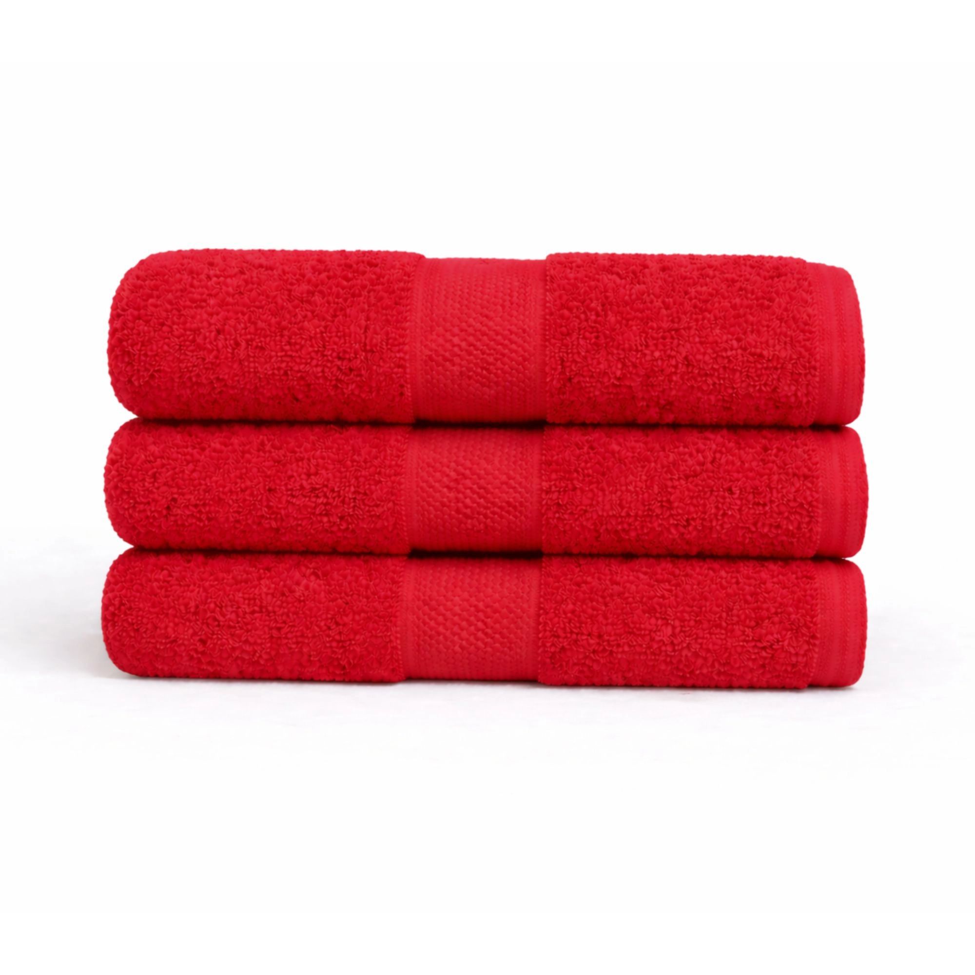 Bomulds håndklæde - 100% bomuld - Diamant - Rød