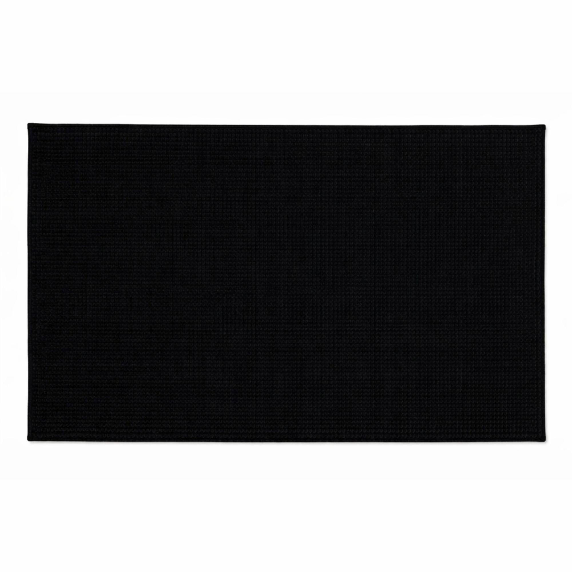 Bademåtte - 50x80 cm - Skridsikker bademåtte - Sort billede