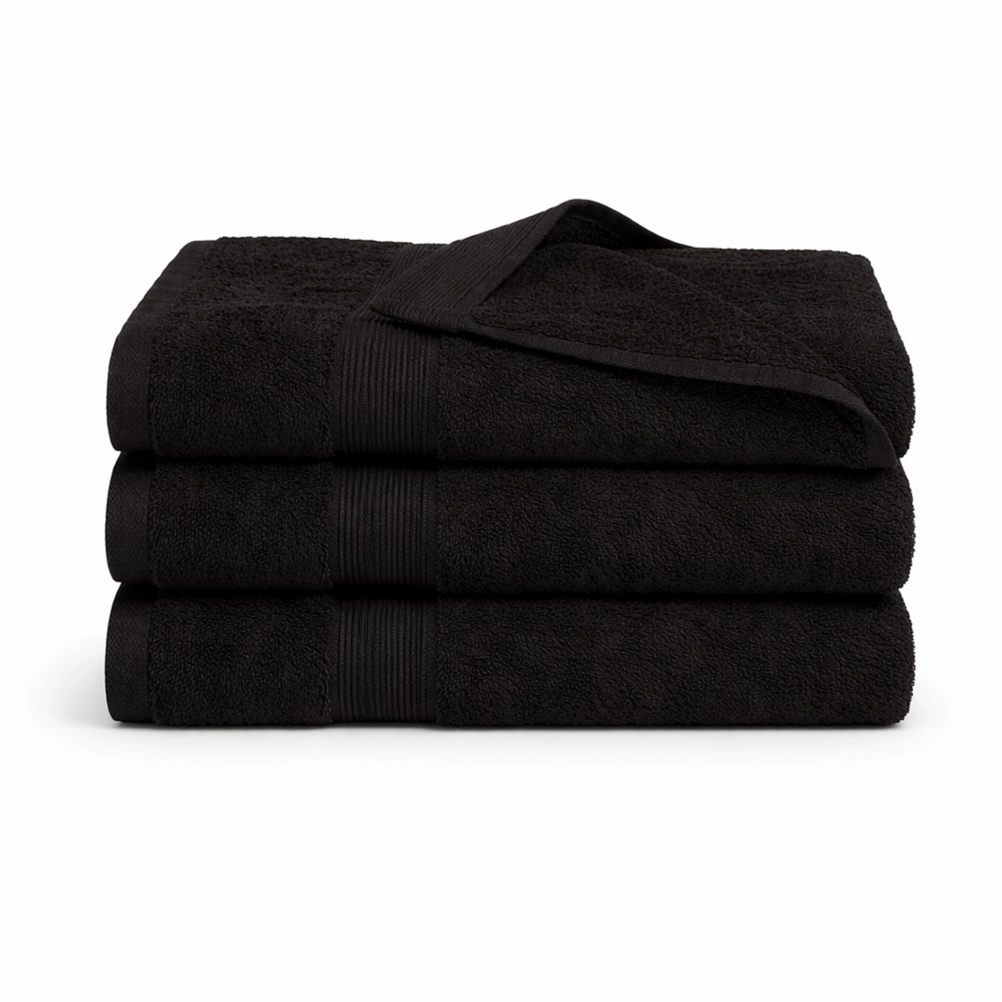 Bambus håndklæde - Bambus/bomuld - Sort