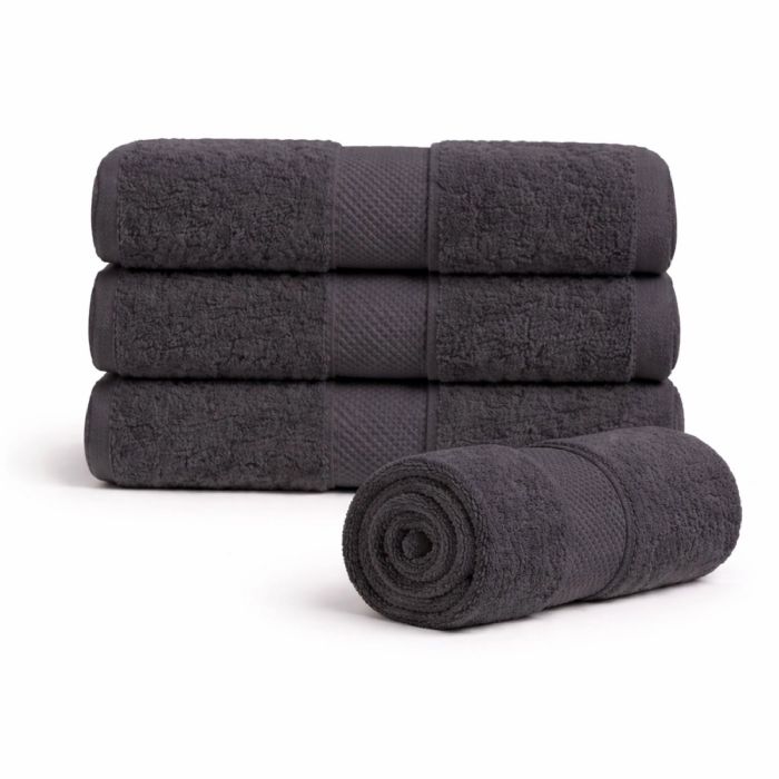 Bomulds håndklæde - 100% bomuld - 50x100 cm - Diamant - Antracit grå