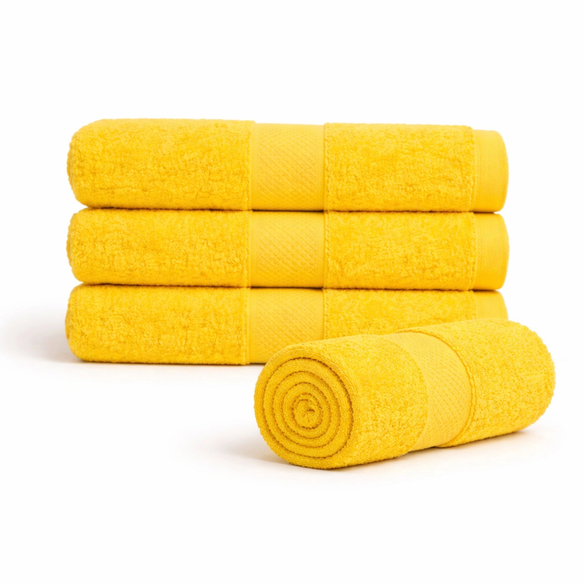 Bomulds håndklæde - 100% bomuld - 50x100 cm - Diamant - Gul billede